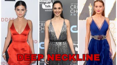 Selena Gomez Vs Gal Gadot Vs Brie Larson: Who Has The Fascinating Looks In Neckline Dresses