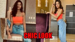Shehnaaz Gill looks chic in latest orange crop top and denim look