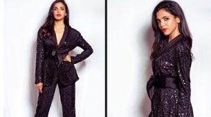 Shriya Pilgaonkar Looks Stupendously Gorgeous In Black Sequin Pantsuit, Have A Look