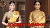 Shriya Saran Looks Beautiful In Saree With Statement Earrings