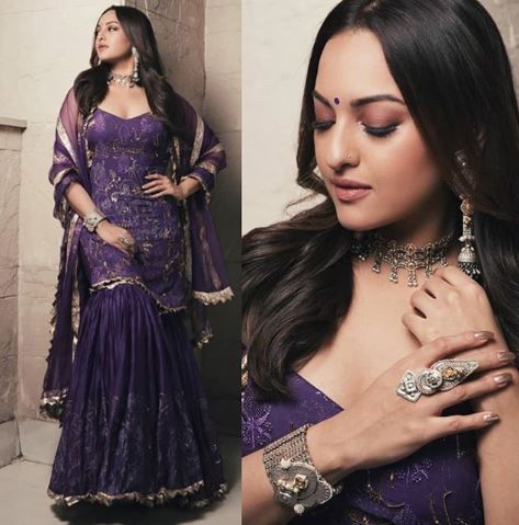 Sonakshi Sinha In Purple Vs Red Vs Blush Pink: Which Sharara Look Did You Love The Most? - 0