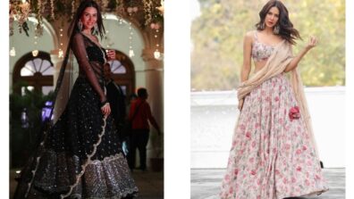 Sonam Bajwa In Black Lehenga Or Floral Pink Lehenga: Which Would You Choose For Summer Wedding?