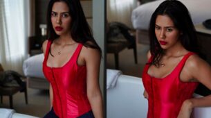Sonam Bajwa Looks Spicy Hot In Red Corset, See Here