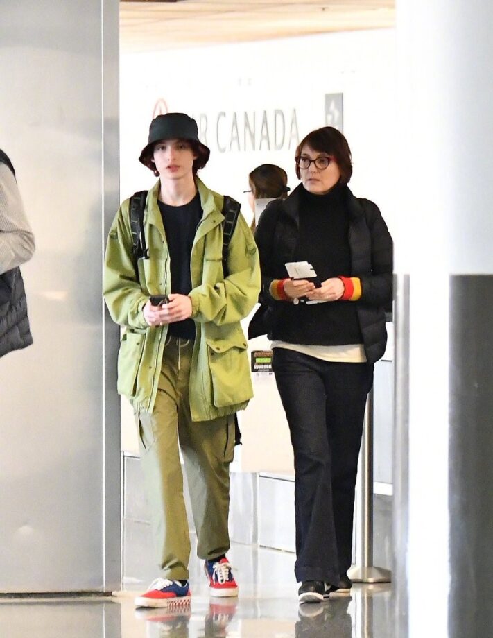 Stunning Airport Looks Of Cute Teen Actor Finn Wolfhard - 0