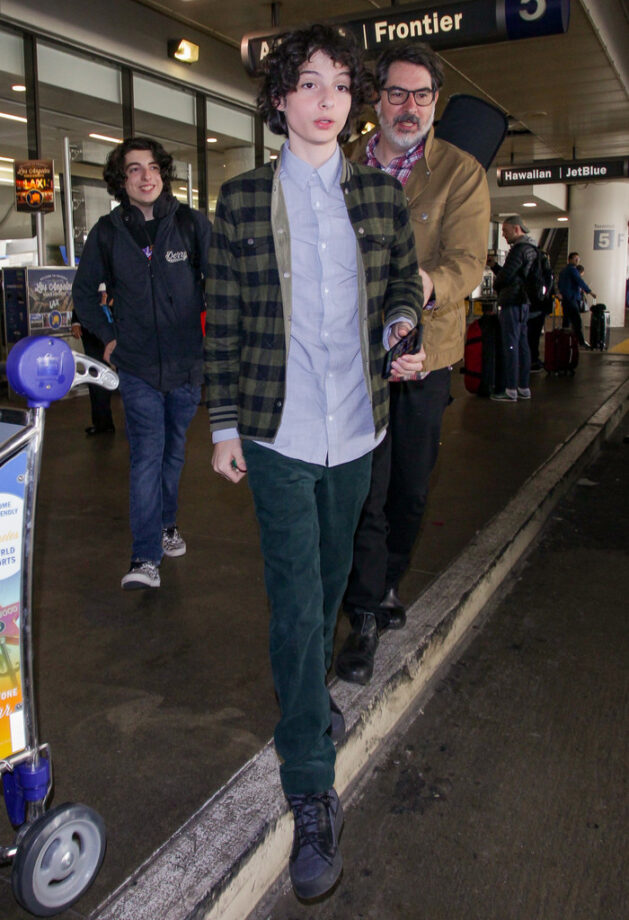 Stunning Airport Looks Of Cute Teen Actor Finn Wolfhard - 2