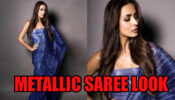 Stylish Looks Of Malaika Arora In Blue Metallic Saree, See Photos Here