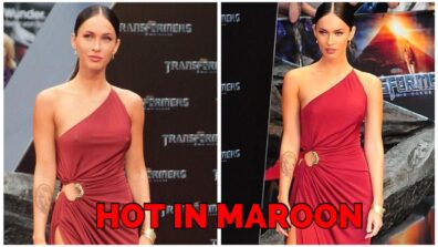 Appealing Looks Of Megan Fox In Maroon One Shouldered Outfits, See Here