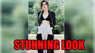 Taapsee Pannu Looks Stunning In Black And White Flared Pants With Black Jacket And Inner: See Here