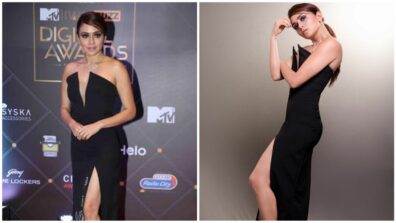 Beauty Diva: Amruta Khanvilkar Looks Spicy Hot In Black Velvet Bodycon Dress With High Thigh Slit, Netizens Feel The Heat, See Photos Here