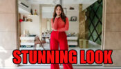 Tamannaah Bhatia Rocks The High-Waist Red Formal Pants With Pink Rib Knit Crop Top: See Pictures Here