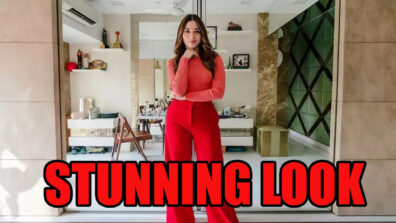 Tamannaah Bhatia Rocks The High-Waist Red Formal Pants With Pink Rib Knit Crop Top: See Pictures Here