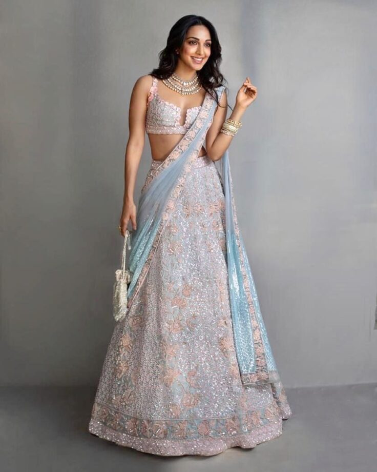 Tara Sutaria In Blush Pink Lehenga Vs Kiara Advani In Blue Pink Pastel Lehenga: Which Diva Won Your Heart? - 2