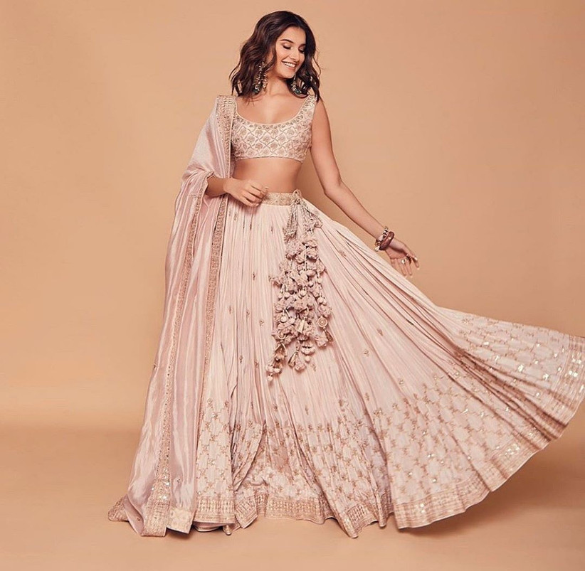 Tara Sutaria In Blush Pink Lehenga Vs Kiara Advani In Blue Pink Pastel Lehenga: Which Diva Won Your Heart? - 0