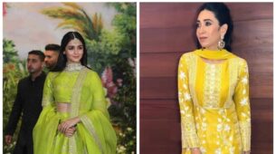 Throwback !! Karisma Kapoor And Alia Bhatt Gorgeous Looks In Neon Outfits By Manish Malhotra