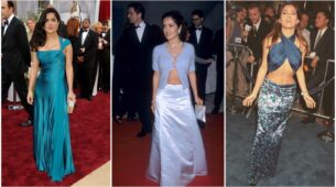 Throwback pictures! Salma Hayek’s stunning looks in a blue outfit