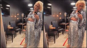 Throwback To Katy Perry’s Metallic Outfit Flaunting Baby Bump