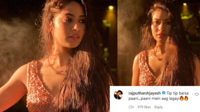 Tip Tip Barsa Pani: Krishna Mukherjee looks smoking hot like Raveena Tandon in latest saree look, Harsh Rajput can’t stop praising