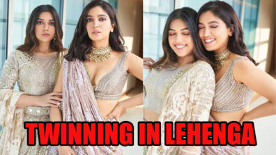 Top 3 Hot Looks Of Bhumi Pednekar And Her Sister Samiksha Pednekar Twinning In Lehenga, See Picture