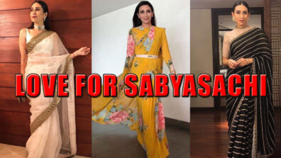 Top Four Embellished Looks Of Hot Diva Karisma Kapoor In Sabyasachi Sarees, See Pictures