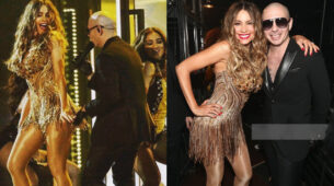 Unseen Picture Leaked: This is what Sofia Vergara & Pitbull were caught on camera doing at Grammy’s