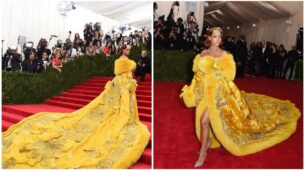 Throwback! When Rihanna Wore The Long Amazingly Gorgeous Dress At Met Gala