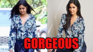 Katrina Kaif Looks Gorgeous In Blue Floral Print Shirt With Sequin Pant