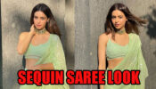 Aamna Sharif Looks Sparkling In Mint Sequin Saree With Embellished Blouse, Pictures Here