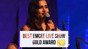 Angela Rebello bags The Best Emcee Live Show Gold Award At The BW Applause Experiential Marketing Summit & Awards