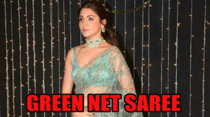 Anushka Sharma Turned Heads With Her Gorgeous Looks In Embroidered Sea Green Net Saree