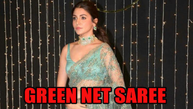 Anushka Sharma Turned Heads With Her Gorgeous Looks In Embroidered Sea Green Net Saree