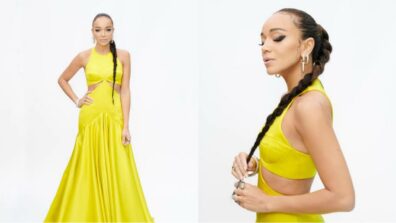 Ashley Madekwe Looks Super Gorgeous In Bright Yellow Dress At BAFTA 2021