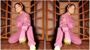 Ashnoor Kaur rocks a pink and blue tie-dye set