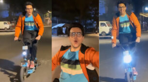 Uuuiiieeee: Raj Anadkat shares vlog of his e-scooter ride, girls want to join him