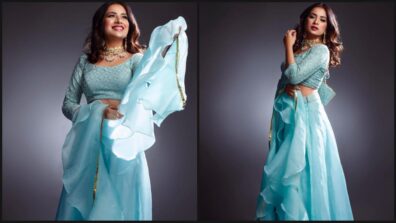 Beauty Sara Gurpal In Ice Blue Lehenga Looks Fascinating