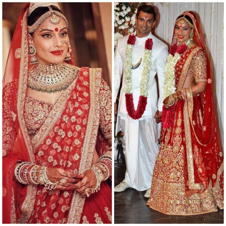 Bipasha Basu Looks Ravishing In Red Elegant Lehenga, See Here - 2