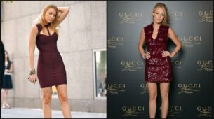 Blake Lively In Maroon Mini Dress, Fans Feel The Heat