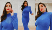 [Blue Berry Babe] Nora Fatehi does a super hot ramp walk in blue shimmery bodycon dress, fans can’t stop crushing