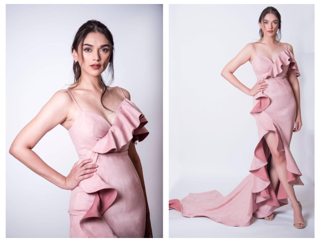 Blush Pink Ruffled Slip Gown Of Aditi Rao Hydari Is What You Can Add To Spin Up Your Party Night - 1