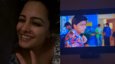 Caught On Camera: Anita Hassanandani blushing seeing Shah Rukh Khan’s movie is the cutest thing on internet today