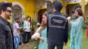 Caught On Camera: Dheeraj Dhoopar & Shraddha Arya are big animal lovers in real life, see video