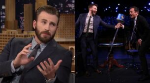 Chris Evans And Jimmy Fallon Having LOL Moments Together