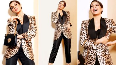 Cool and Classy Looks of Jacqueline Fernandes In Animal Print Coat
