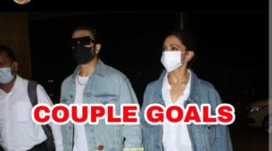 Couple Goals: Ranveer Singh & Deepika Padukone ‘twin’ with perfection at airport, fans wonder they are heading?