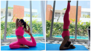 Couple Goals: Vinny Arora’s super hot Yoga pose in pink joggers makes hubby Dheeraj Dhoopar go lovestruck in public
