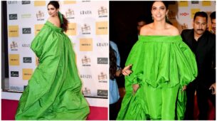 Deepika Padukone Looks Ravishing In Parrot Green Dress With Dramatic Sleeves, Have A Look