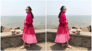 Devoleena Bhattacharjee looks pretty in shades of pink in one dress