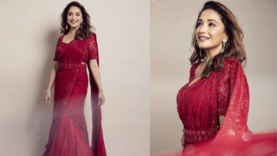 Dhak Dhak Queen: Madhuri Dixit burns the style game with her red Indo-Western style, netizens can’t stop admiring