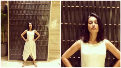 Dhoti style white outfit looks of Surbhi Jyoti is just amazing to have a look