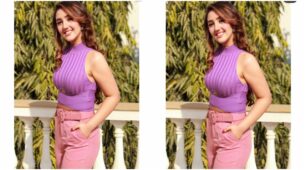 Did you see how amazingly gorgeous Ashnoor Kaur looks in a purple top with rose pink pants?