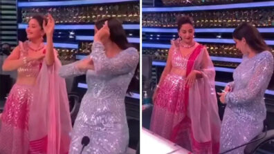 Did you see Nora Fatehi and Madhuri Dixit doing the signature step of Dilbar? Have a look